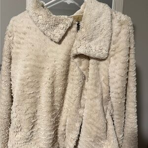 Patagonia Women’s Plush Fleece Jacket Cream Ivory Zip Up Size M